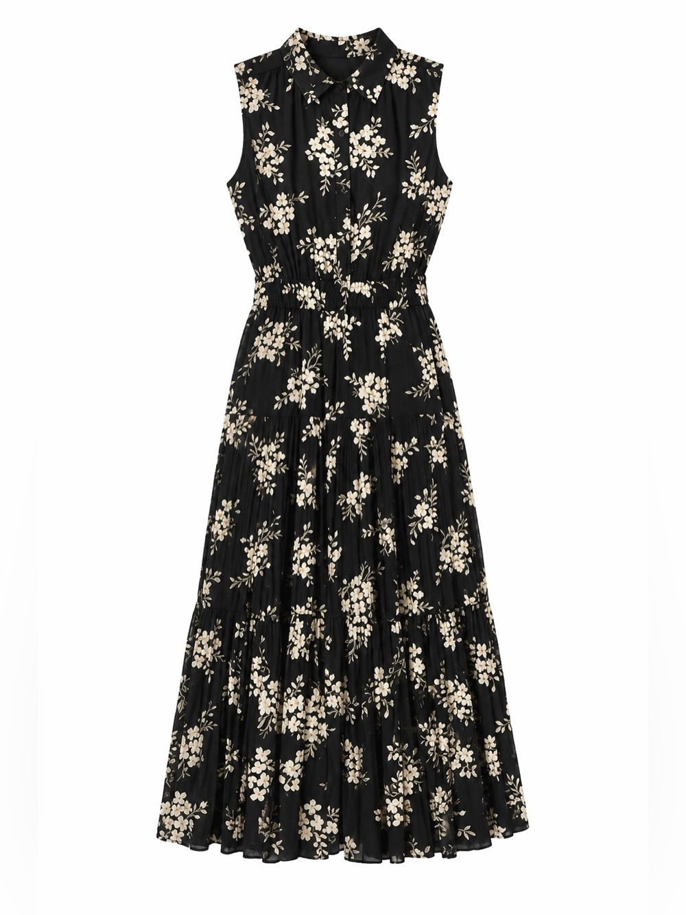 Kate Spade New York Black and White Print Midi Shirtdress Dress